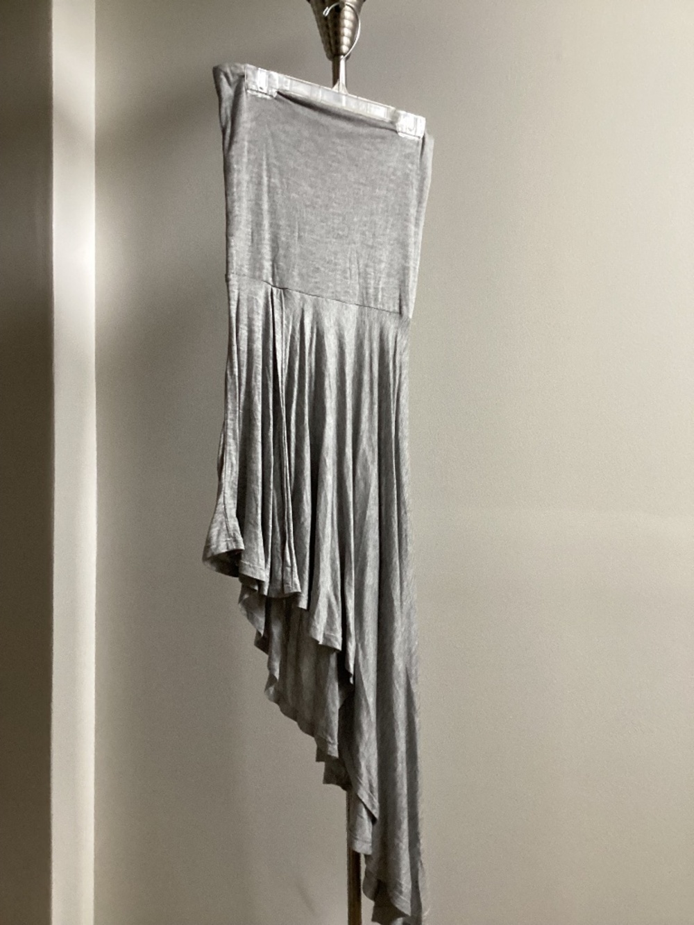Grey asymmetric convertible skirt